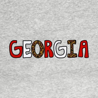 Georgia state pride with leopard print T-Shirt